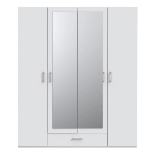 Szafa z lustrem 180 cm z szufladą Biała